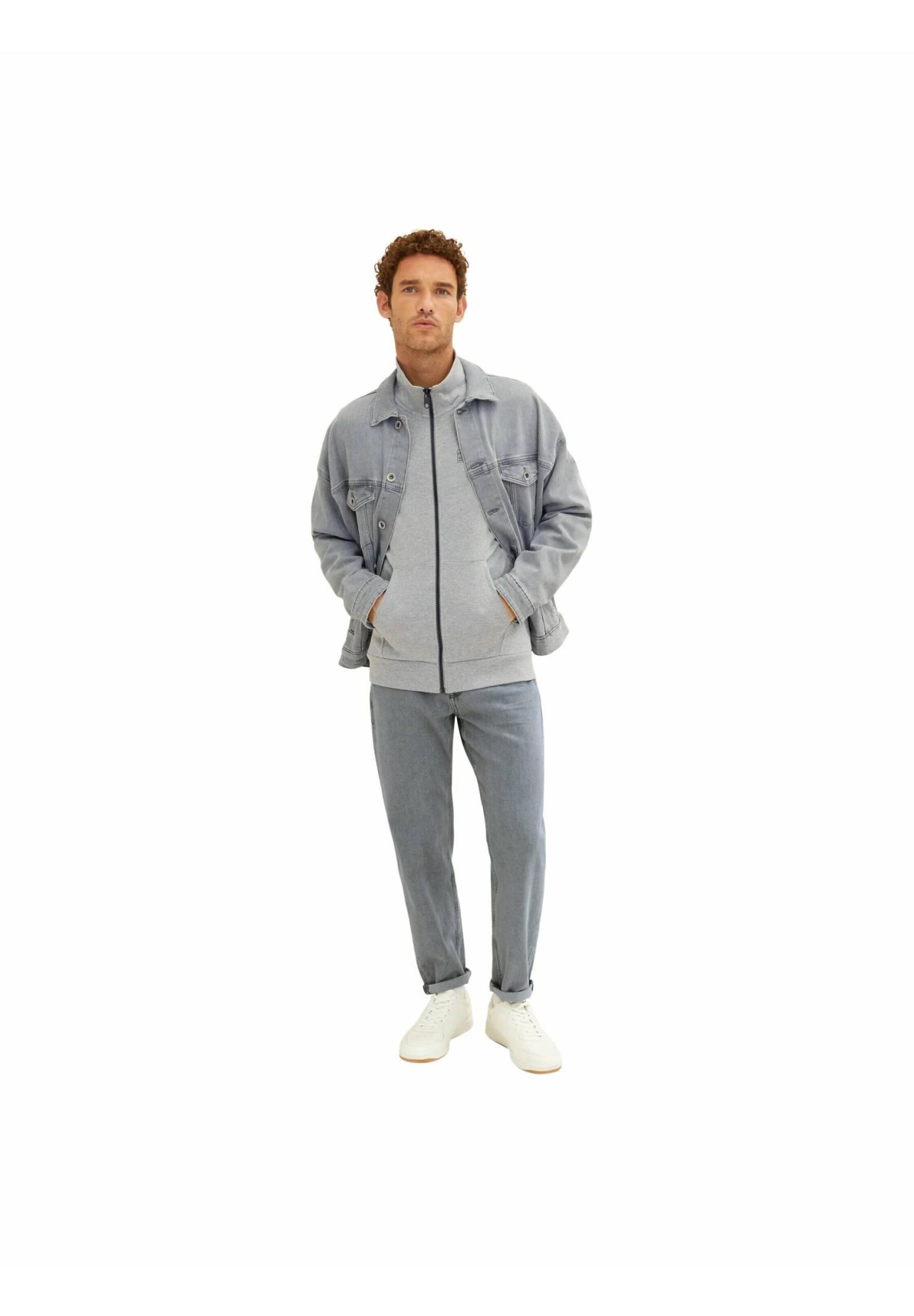 Tom Tailor Sweater Met Rits - Grey Heather Melange 3 Tom Tailor Sweater Met Rits - Grey Heather Melange