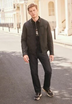 Next Racer - Imitatieleren Jas - Black