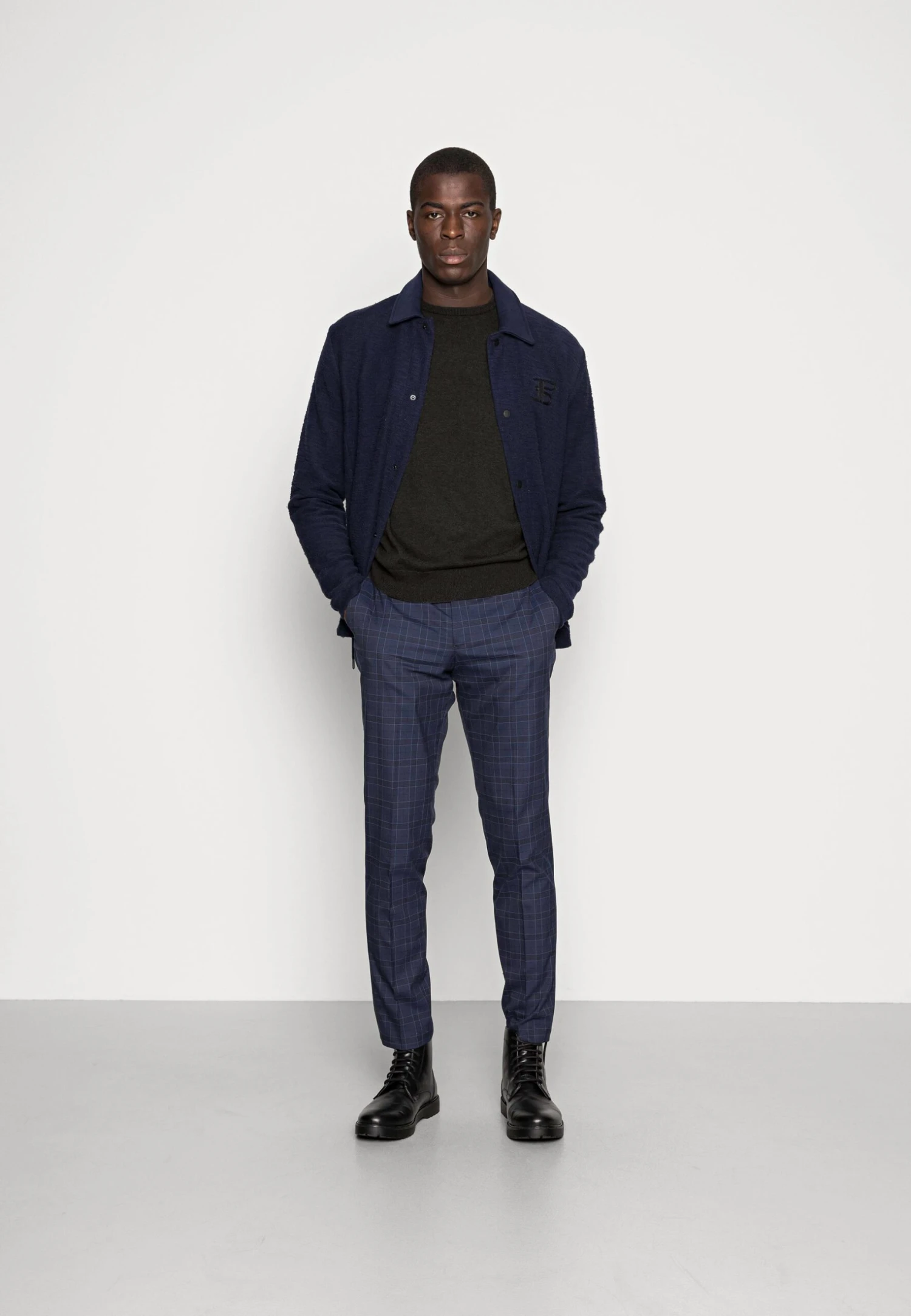 Tom Tailor Basic Crew Neck - Trui - Black Grey Melange 4 Tom Tailor Basic Crew Neck - Trui - Black Grey Melange - Afbeelding 2