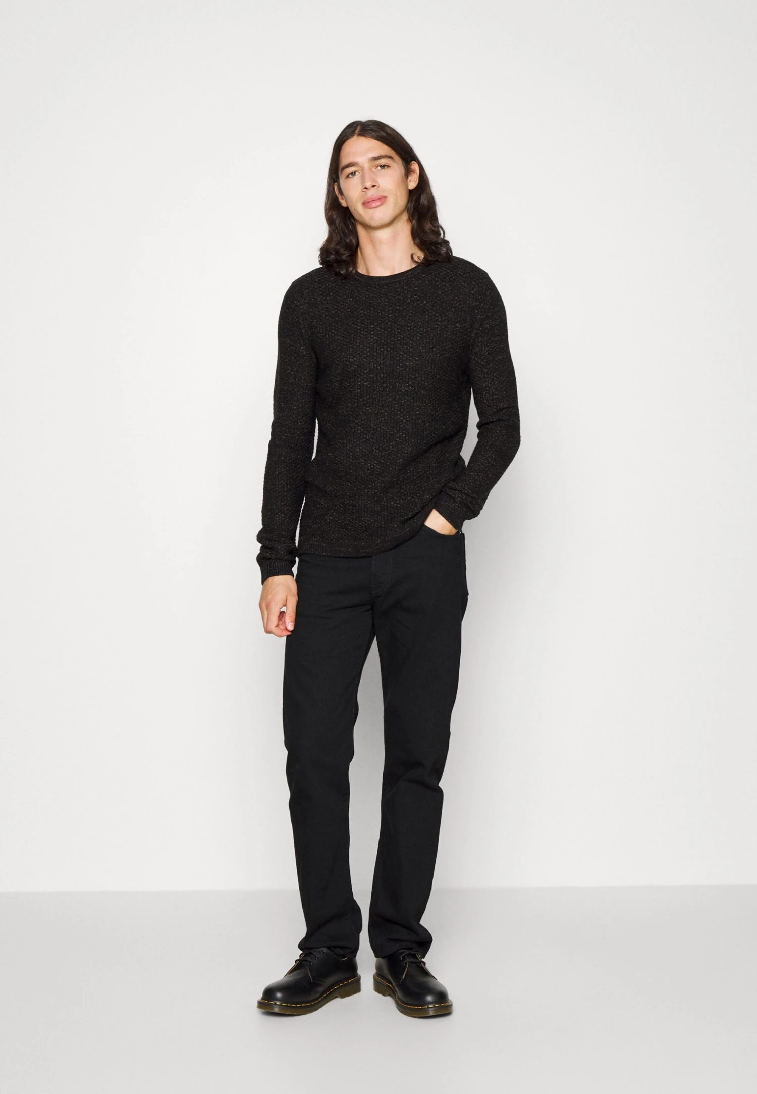 Jack & Jones Jjedamian Crew Neck - Trui - Black 4 Jack & Jones Jjedamian Crew Neck - Trui - Black - Afbeelding 2