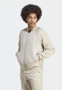 Adidas Originals Graphics Monogram Sst Track - Sweater Met Rits - Beige