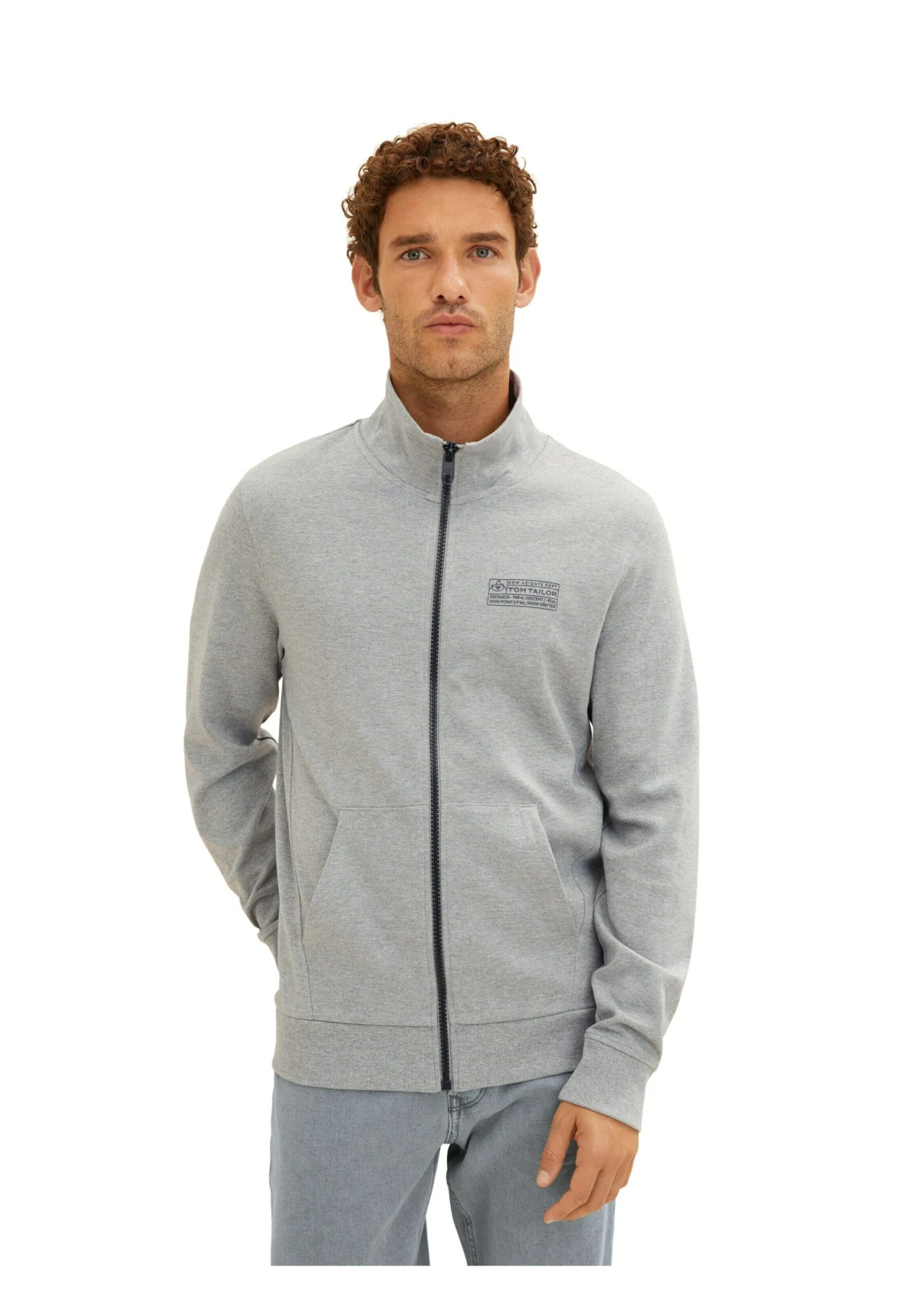 Tom Tailor Sweater Met Rits - Grey Heather Melange 4 Tom Tailor Sweater Met Rits - Grey Heather Melange - Afbeelding 2