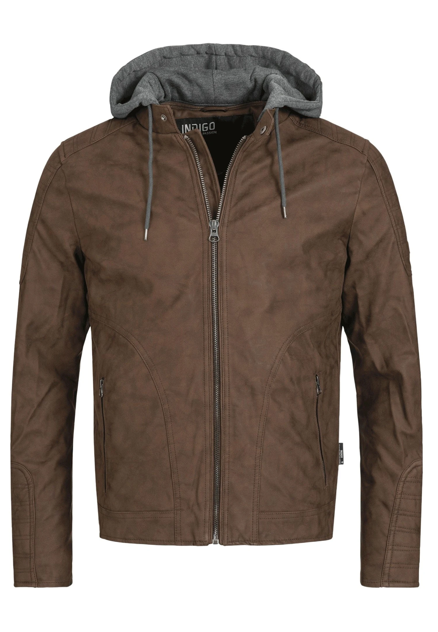 Indicode Jeans Miguel- Imitatieleren Jas - Brown 6 Indicode Jeans Miguel- Imitatieleren Jas - Brown - Afbeelding 4