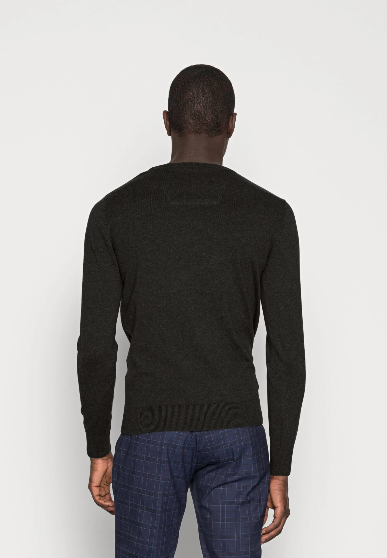Tom Tailor Basic Crew Neck - Trui - Black Grey Melange 5 Tom Tailor Basic Crew Neck - Trui - Black Grey Melange - Afbeelding 3
