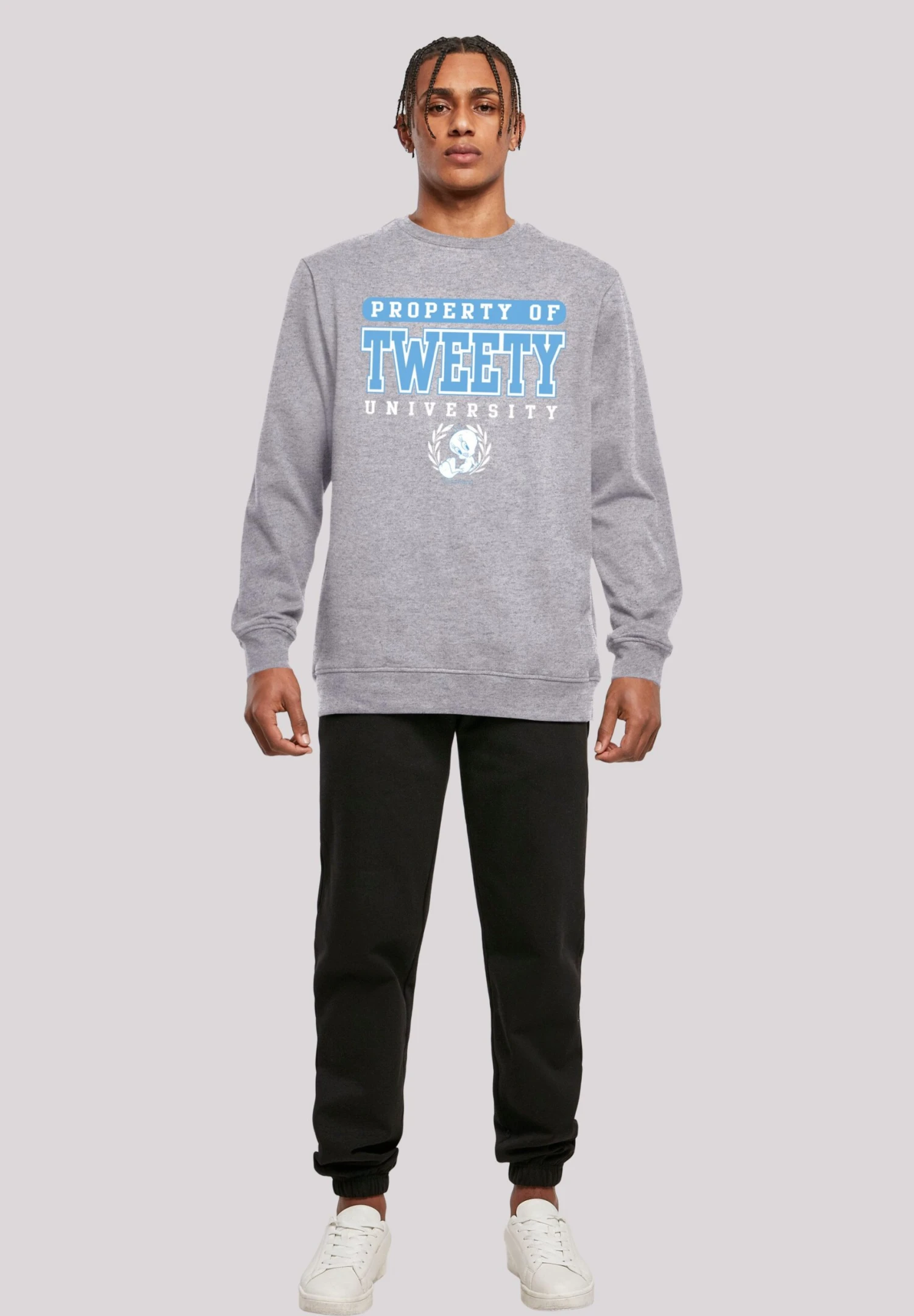 F4NT4STIC Looney Tunes Tweety Property Of University - Sweater - Heather Grey 4 F4NT4STIC Looney Tunes Tweety Property Of University - Sweater - Heather Grey - Afbeelding 2