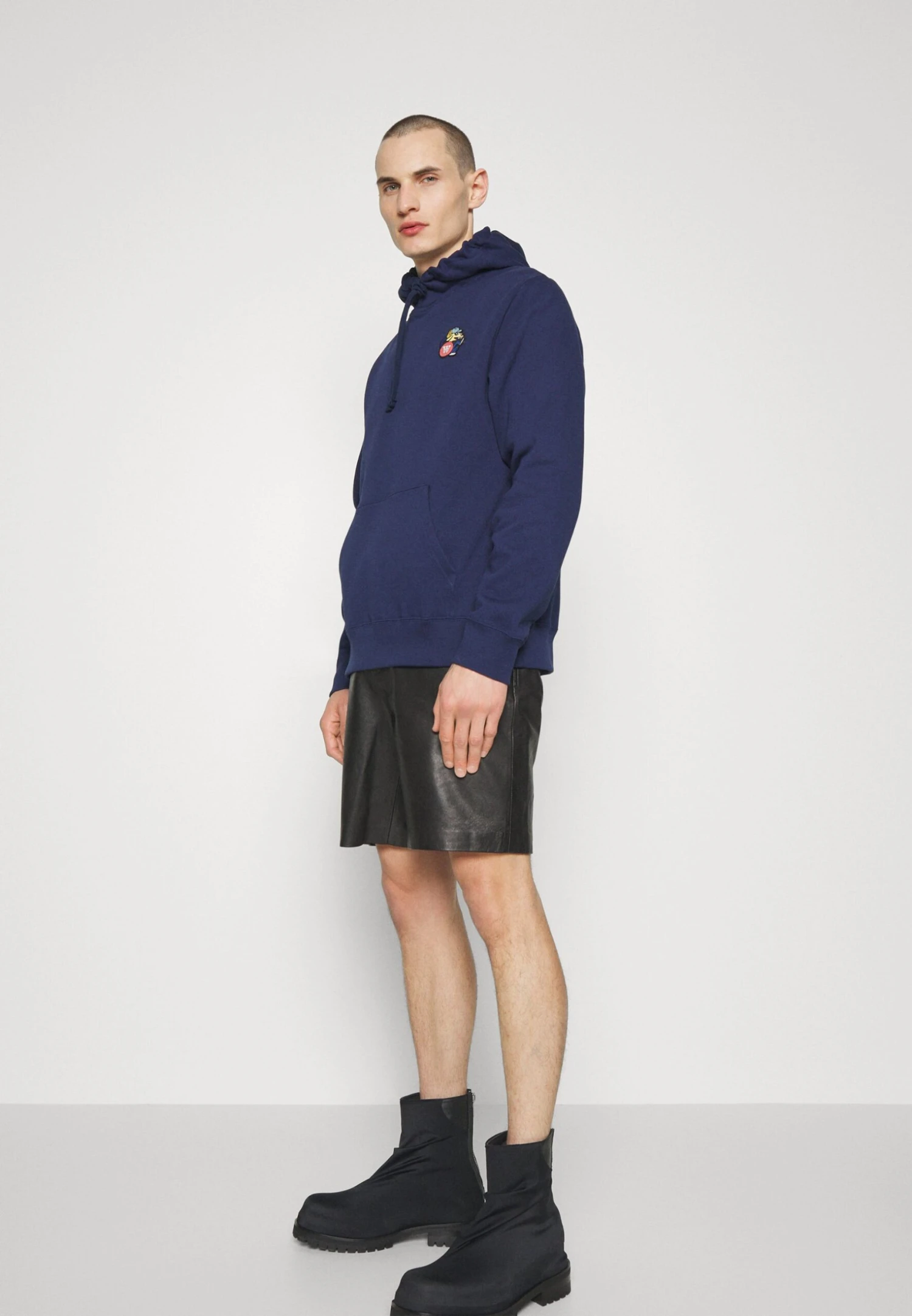 Wood Wood Ian Doggy Patch Hoodie - Sweater - Navy 8 Wood Wood Ian Doggy Patch Hoodie - Sweater - Navy - Afbeelding 6