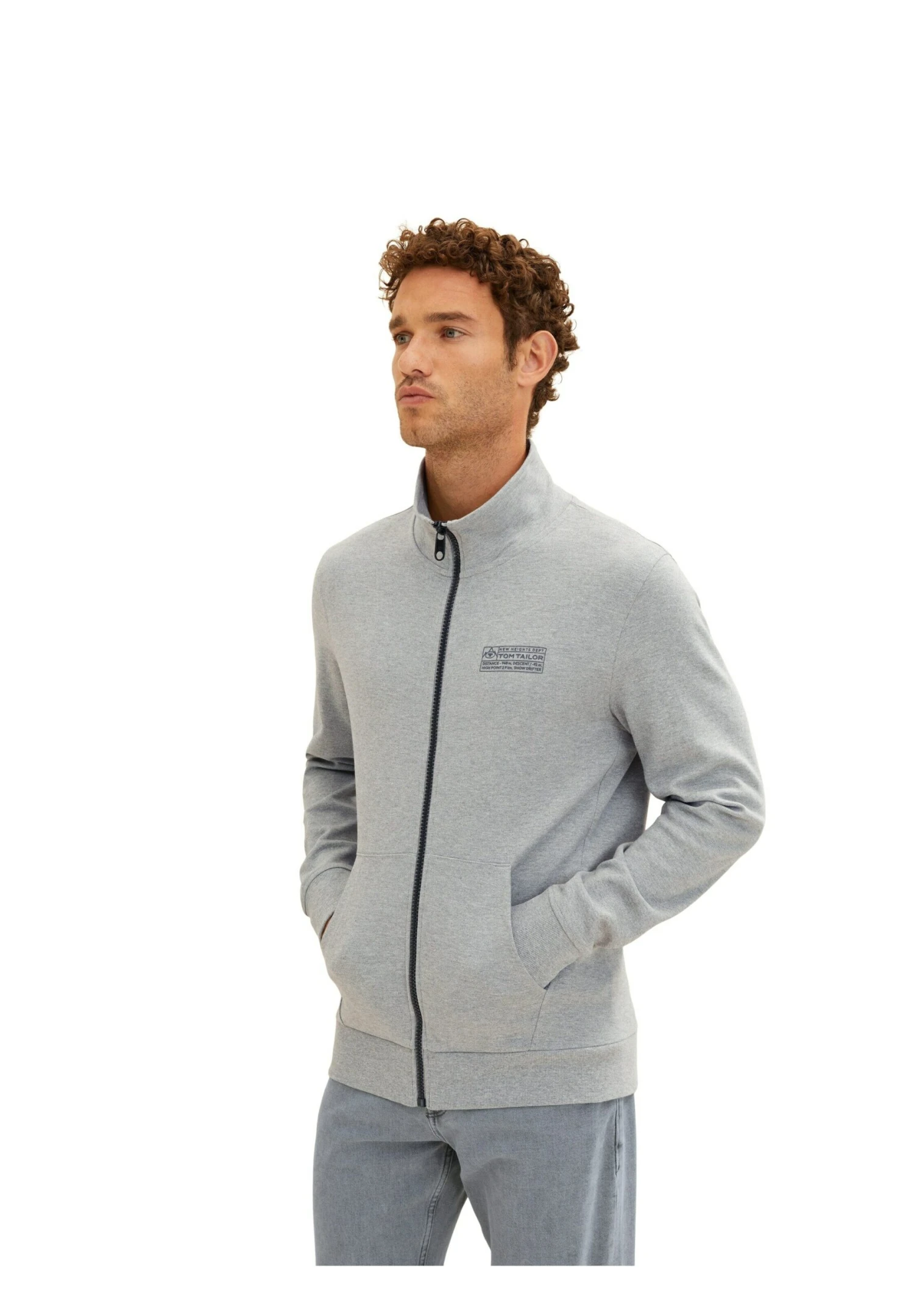 Tom Tailor Sweater Met Rits - Grey Heather Melange 7 Tom Tailor Sweater Met Rits - Grey Heather Melange - Afbeelding 5