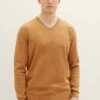 Tom Tailor Basic V Neck- Trui - Dark Camel Melange