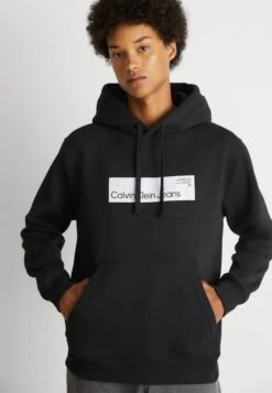 Calvin Klein Jeans Hyper Real Box Logo Genderless Unisex - Hoodie - Black