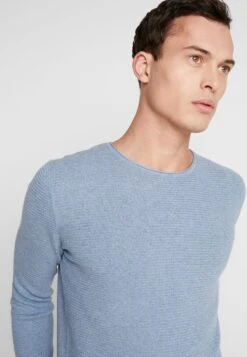 TOM TAILOR Denim Zigzag Structured Crewneck - Trui - Soft Light Blue Melange -About You Winkel a62aa78f792f4e6696b9d9536a3bca9a