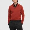 Selected Homme Slhberg Half Zip B Noos - Trui - Burnt Henna