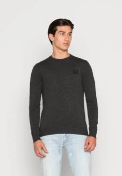 Antony Morato Slim Fit With Logoed Meta - Trui - Dark Grey Melange