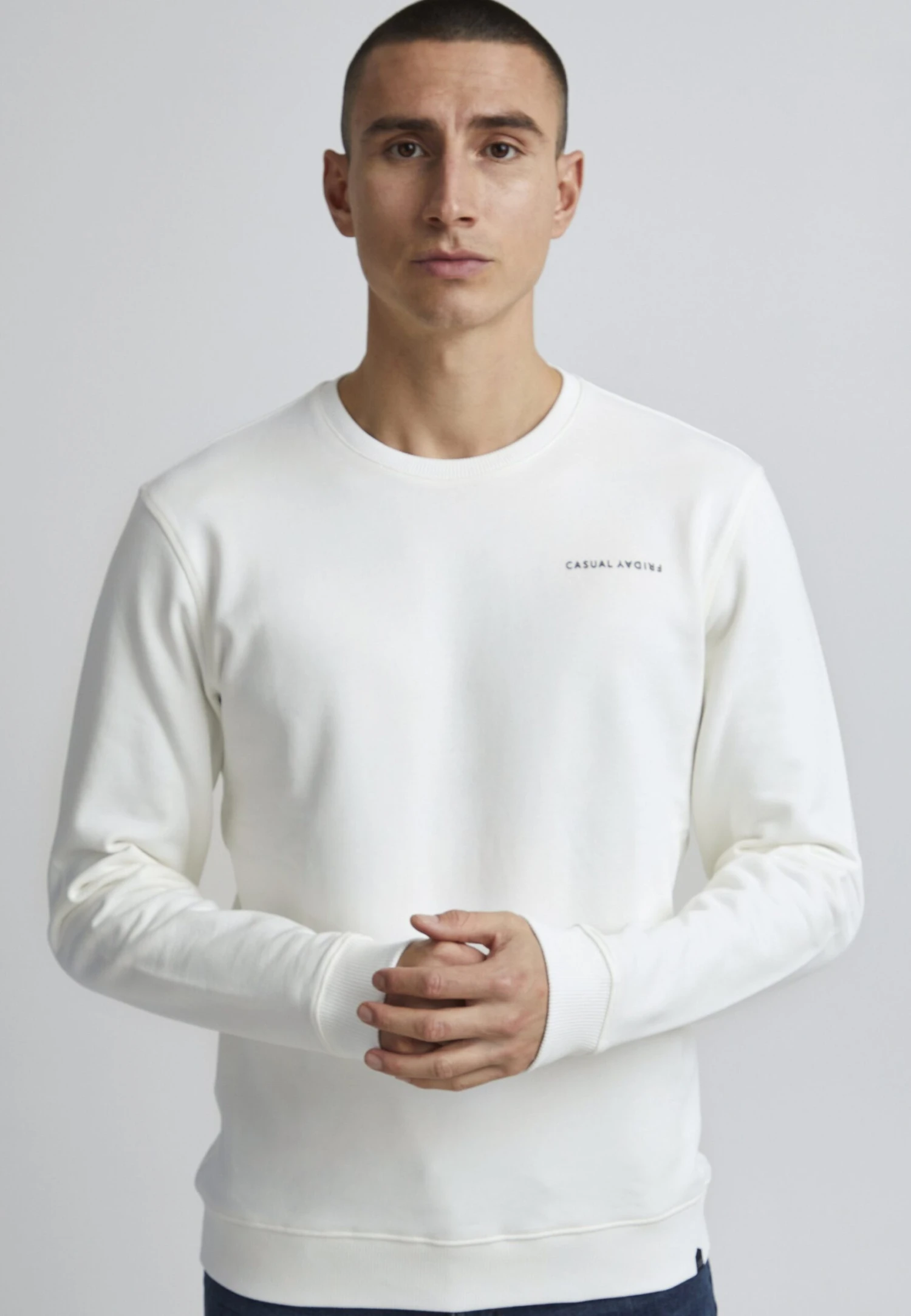 CASUAL FRIDAY Severin Crew Neck- Sweater - Ecru 3 CASUAL FRIDAY Severin Crew Neck- Sweater - Ecru