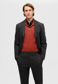 Selected Homme Slhberg Half Zip B Noos - Trui - Burnt Henna -About You Winkel e2513ea847db404d9901d8084ebb8eae