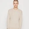 Selected Homme Slhmadden Cable Crew Neck - Trui - Fog Melange
